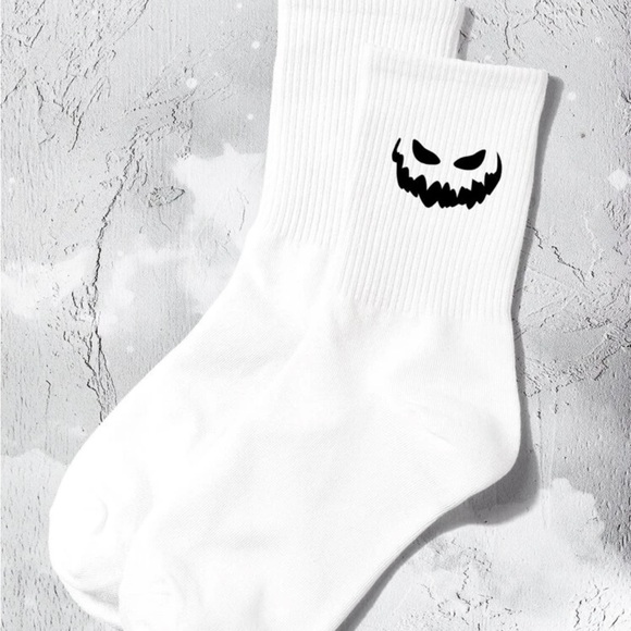 White Halloween Socks - Picture 1 of 4